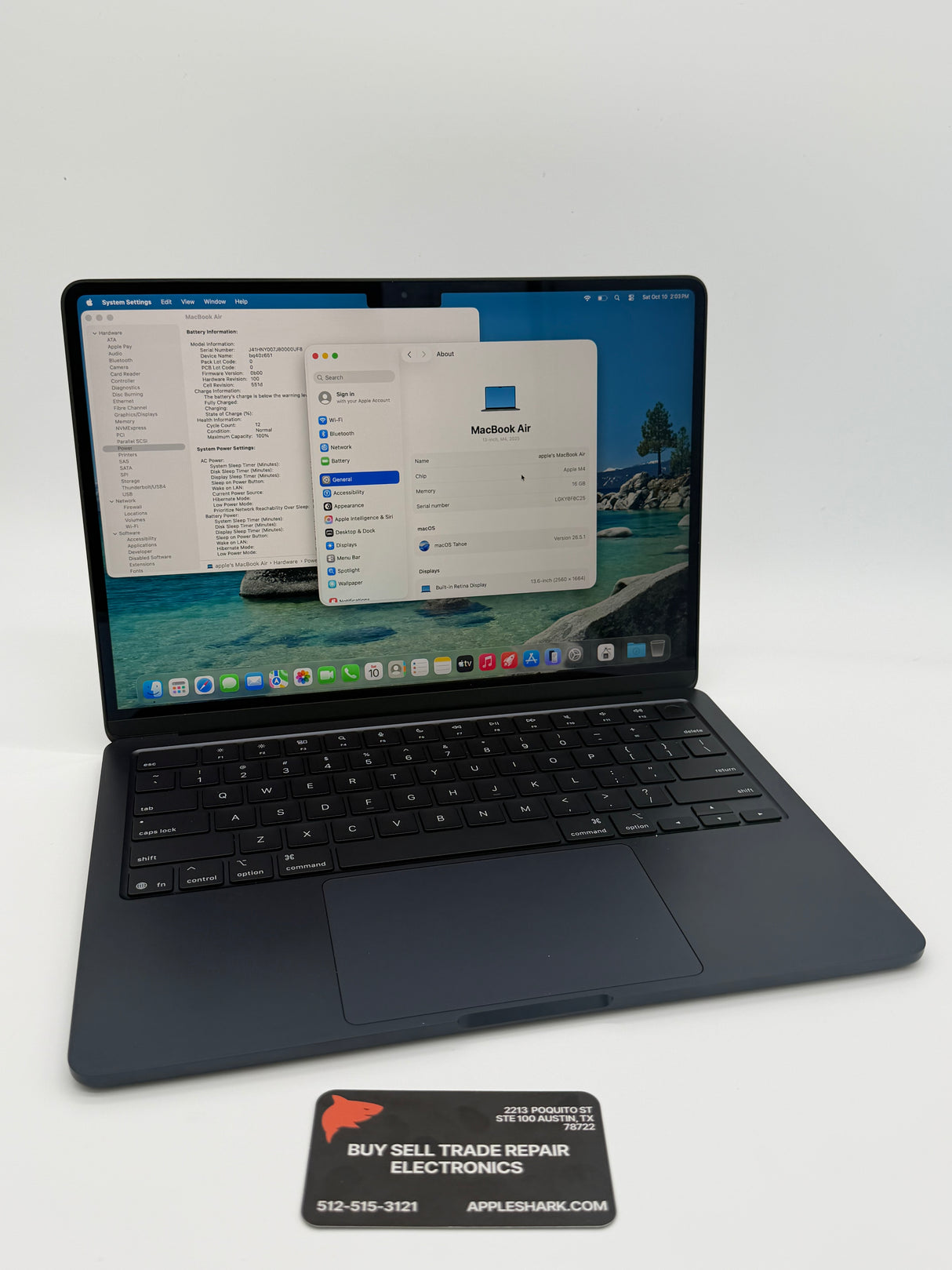 Apple 13” MacBook Air M4 Chip 16GB Ram 256SSD