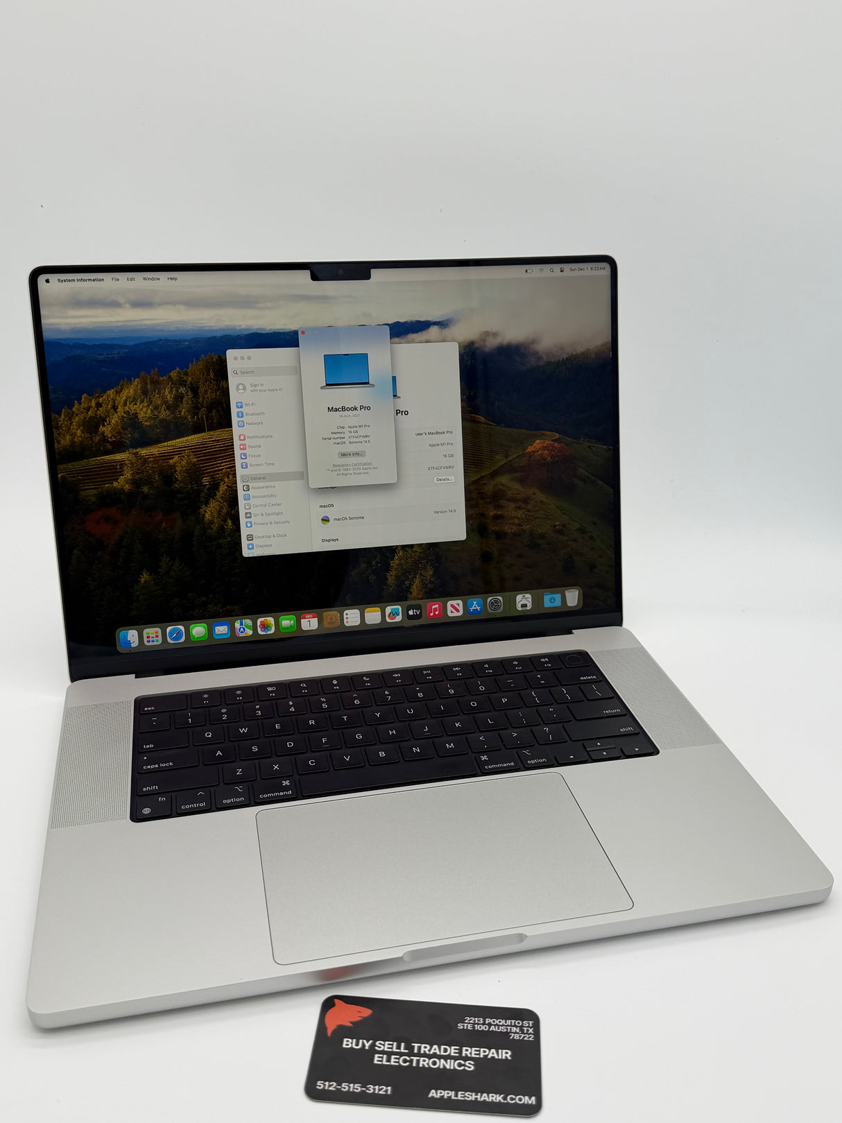 Apple 16” MacBook Pro M1 Pro Chip 16GB Ram 512SSD