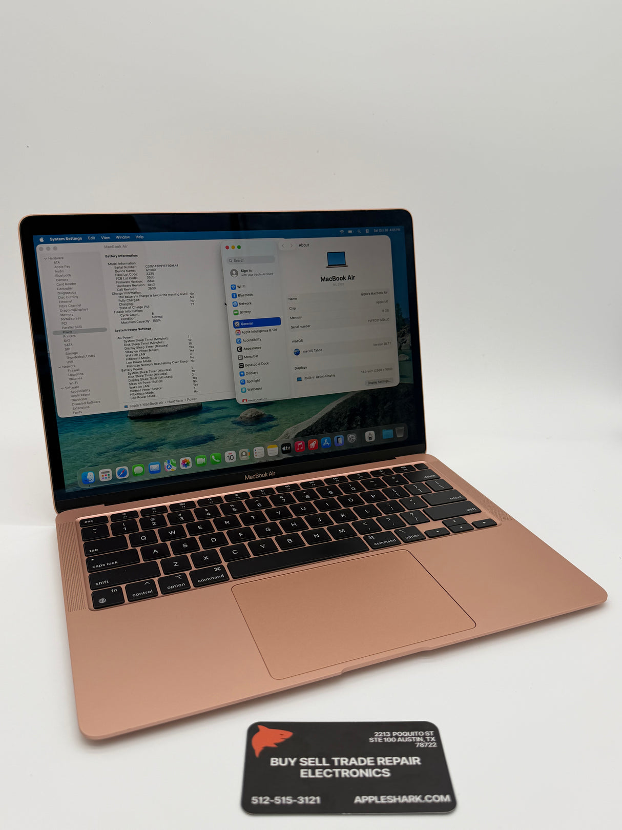 Apple 13” MacBook Air M1 8GB Ram 256SSD
